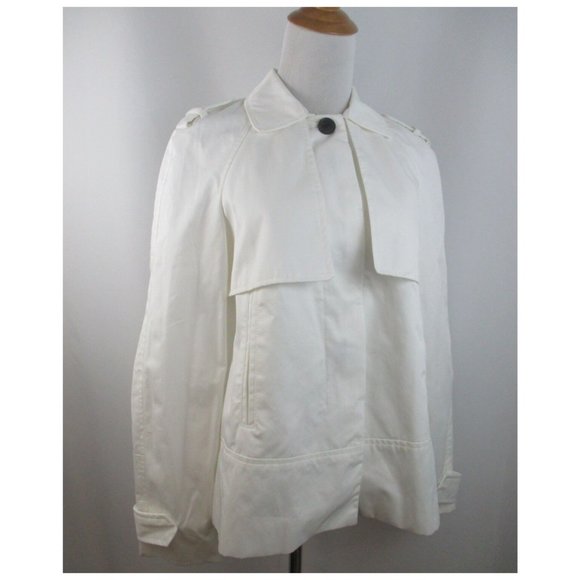 NWT ZARA Basic White/Ivory Shoulder Flap Long Sleeve Hidden Button Jacket - Picture 1 of 14